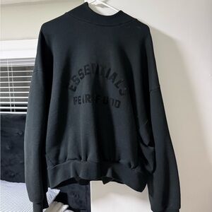 Essentials Black Crewneck Sweater